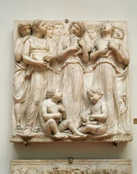 Zingende engelen, reliëf van de Cantoria, c.1432-38